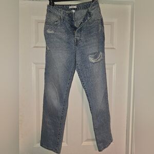 Forever 21 Distressed Blue Boyfriend Jeans